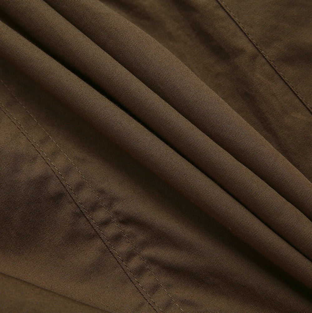 skirt midi bubble hem with pockets - brown