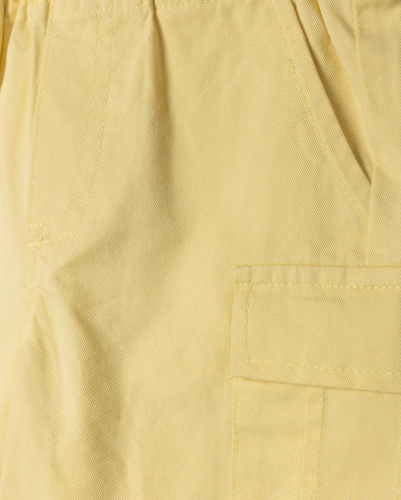 shorts pique with side pockets - yellow