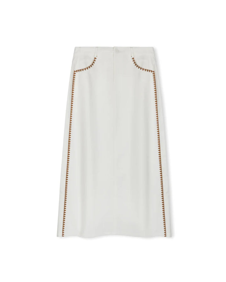 skirt whip stitch trim - white