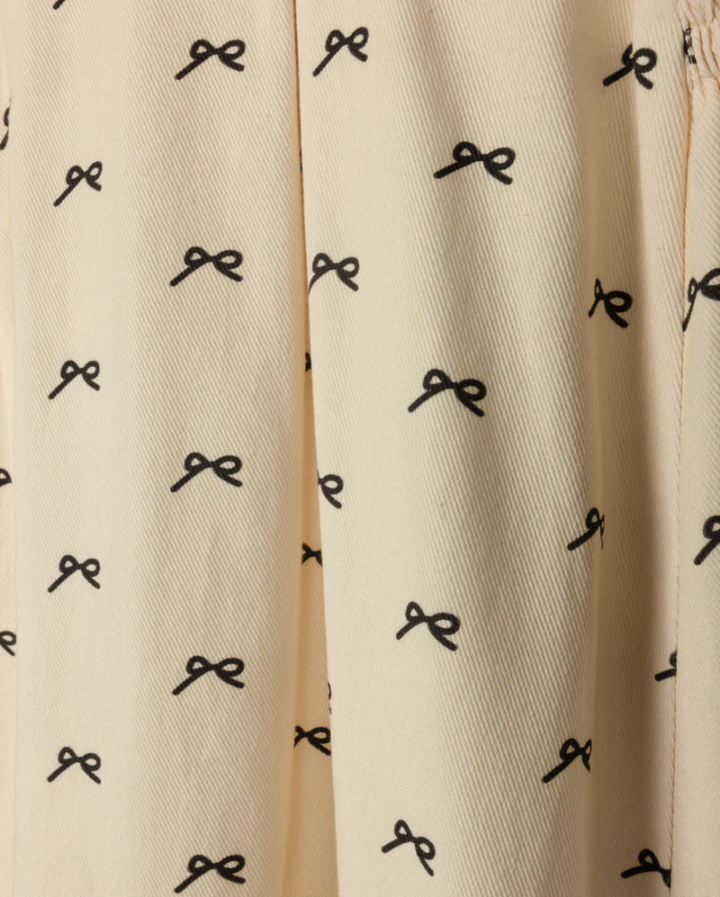 dress canvas bow print jumper - ivory