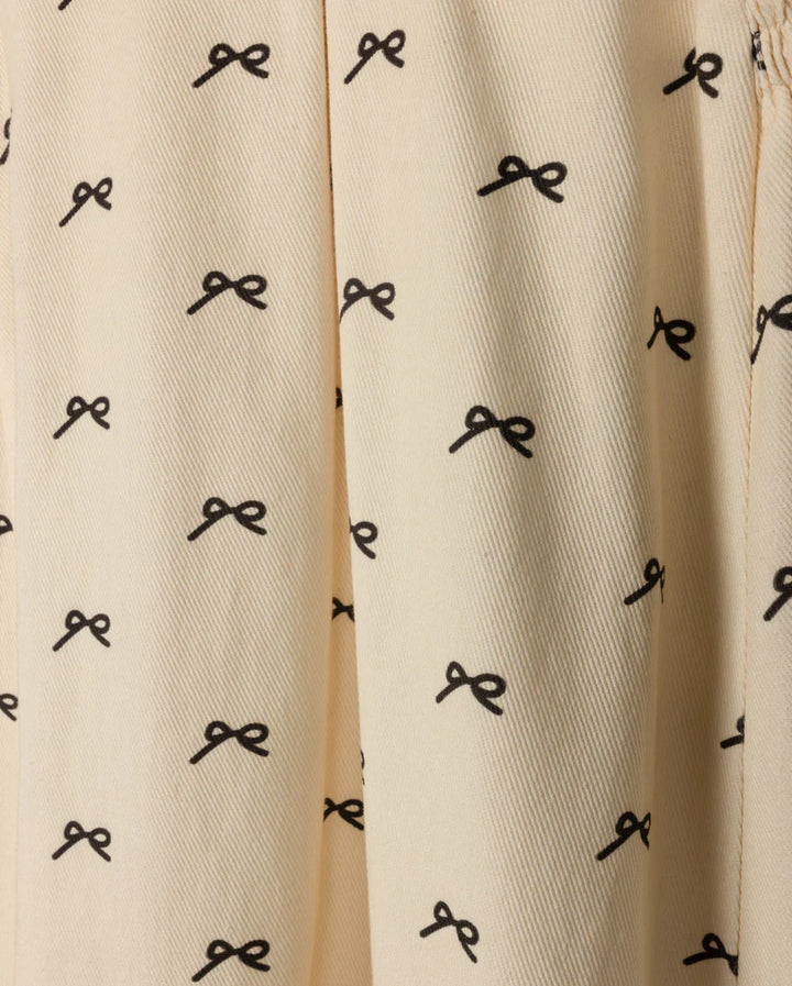 dress canvas bow print jumper - ivory