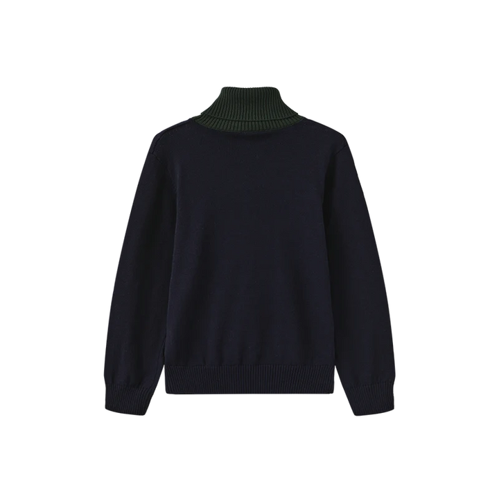 top l/s bear knit turtleneck - navy