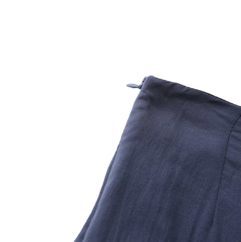 set outfit neck tie shirt and yoke skirt - blue