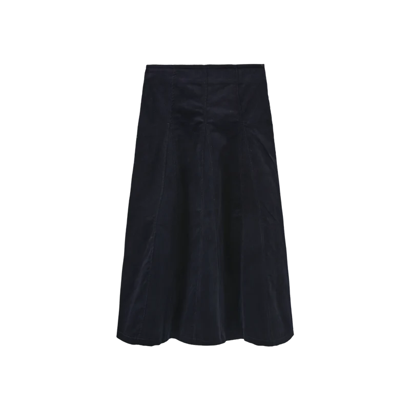 skirt corduroy v yoke panel - navy