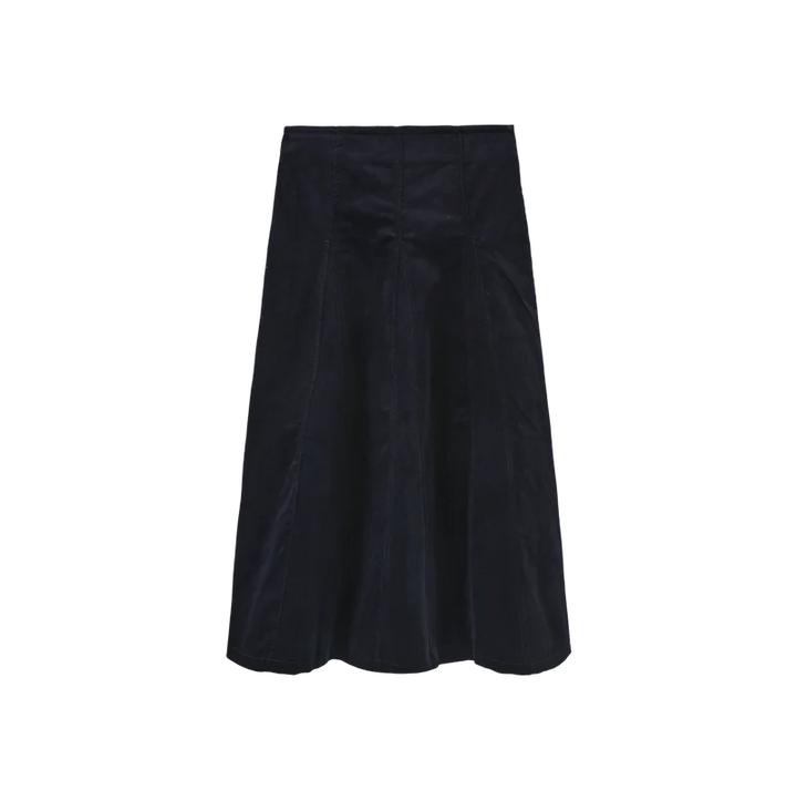 skirt corduroy v yoke panel - navy