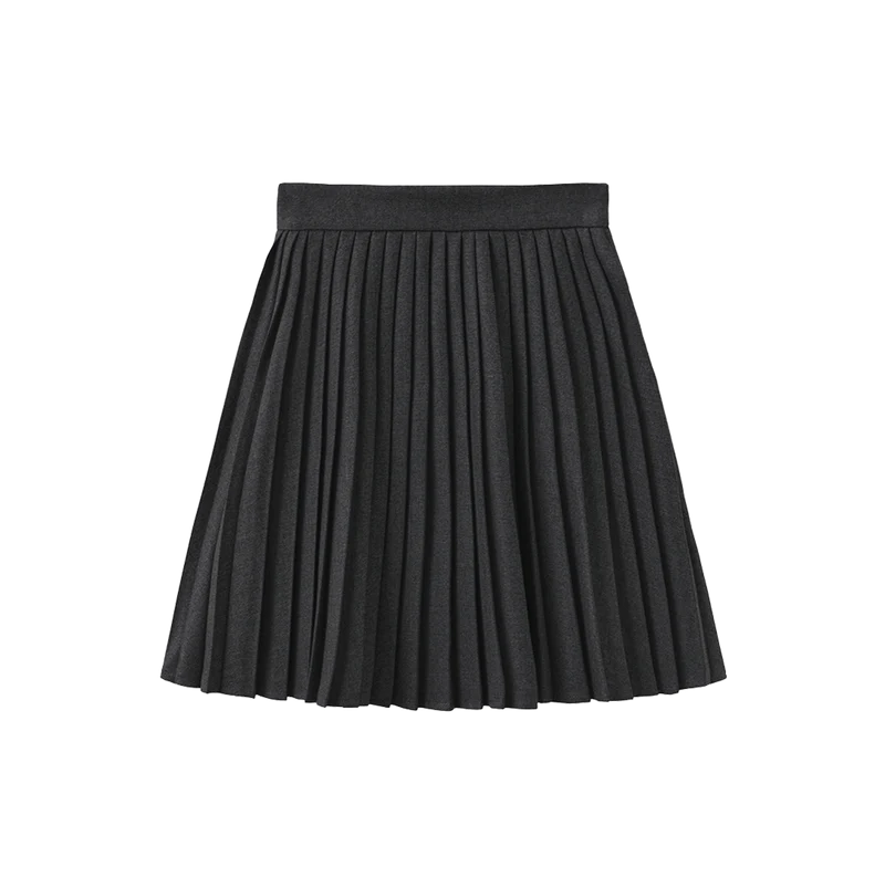 skirt knife pleated - charcoal