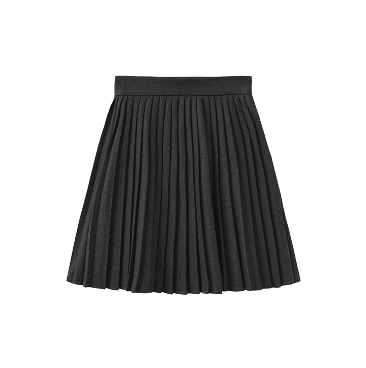 skirt knife pleated - charcoal