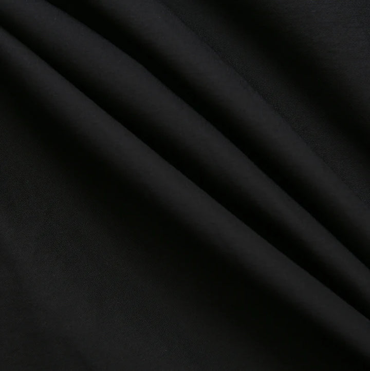 dress tafetta ruffle with velour tie - black