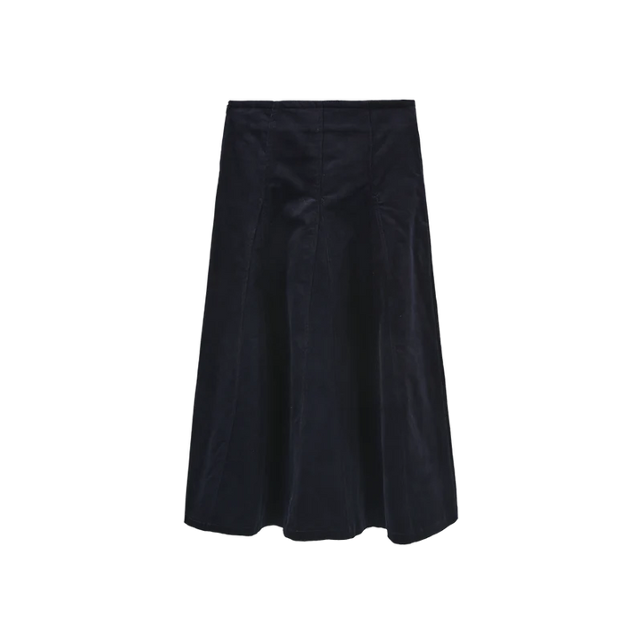 skirt corduroy v yoke panel - navy