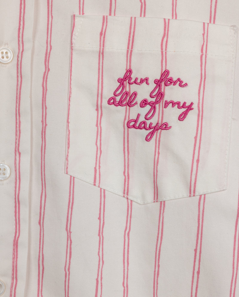 shirt l/s double striped with embroidered pocket - stripe