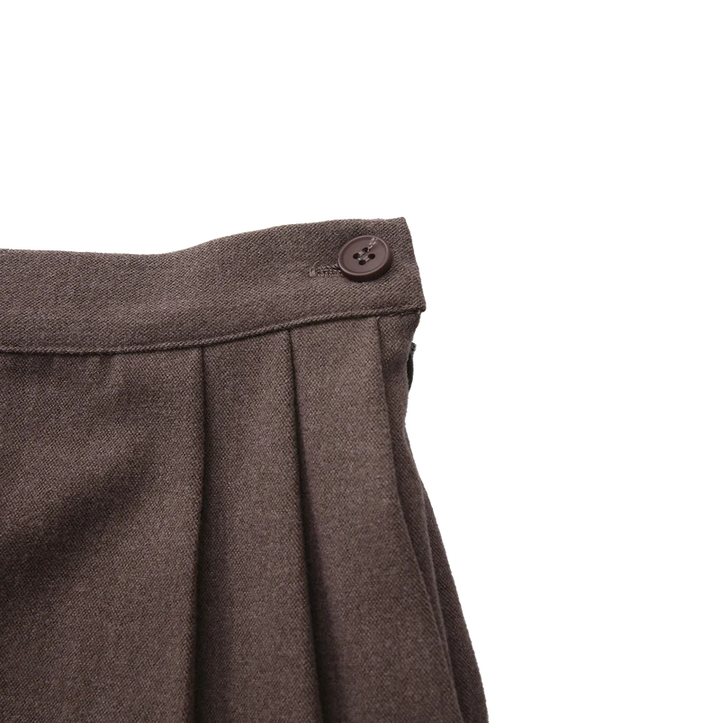 skirt wool wrap look with pocket - brown