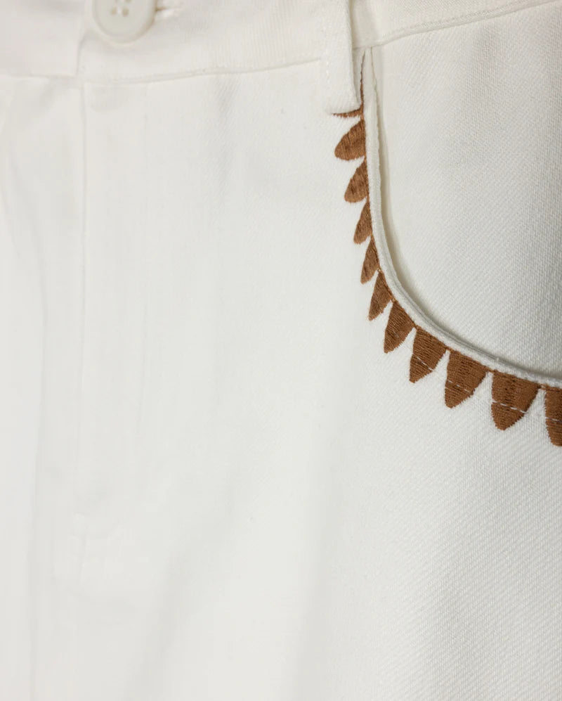 skirt whip stitch trim - white