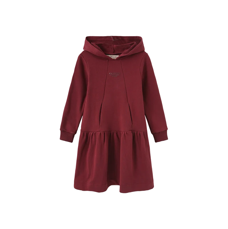 dress hooded smiley sweat - burgundy
