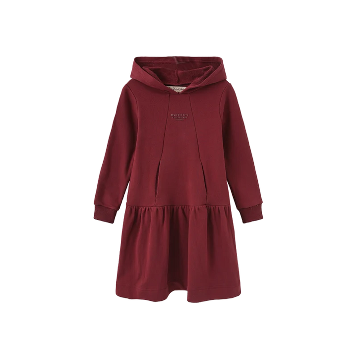 dress hooded smiley sweat - burgundy