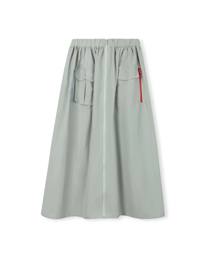 skirt maxi parachute with side pockets - green