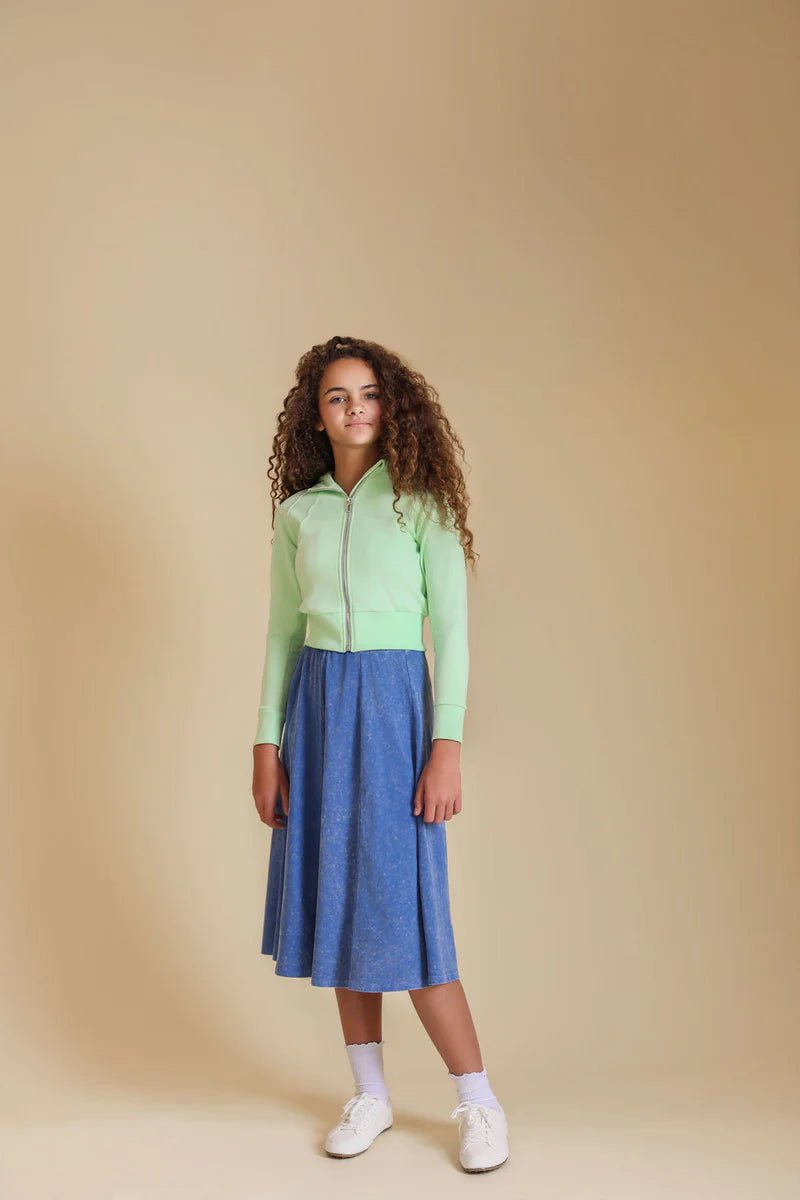 skirt washed flowy - mnral wsh light blue