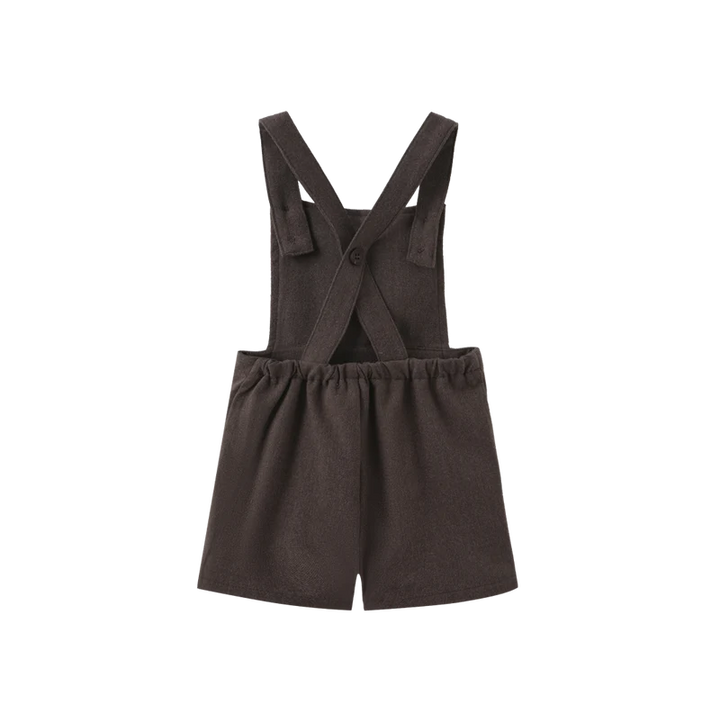 one piece wool pocket overalls - brown
