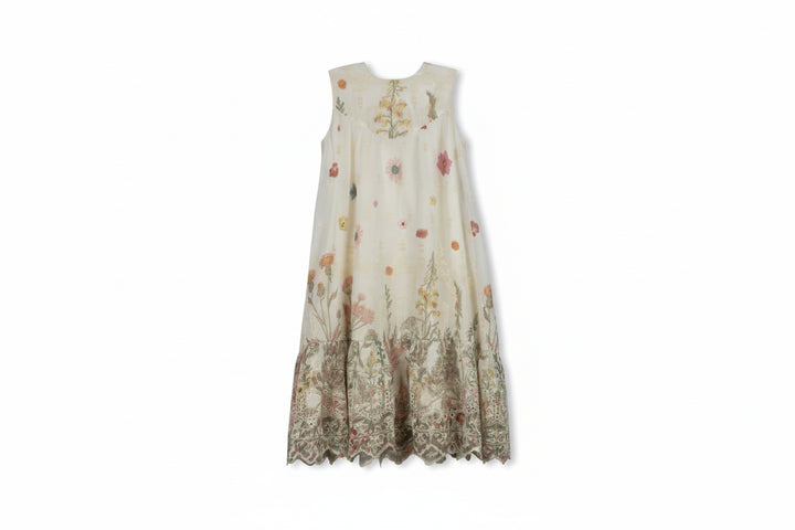dress sleeveless flair floral eyelet - floral
