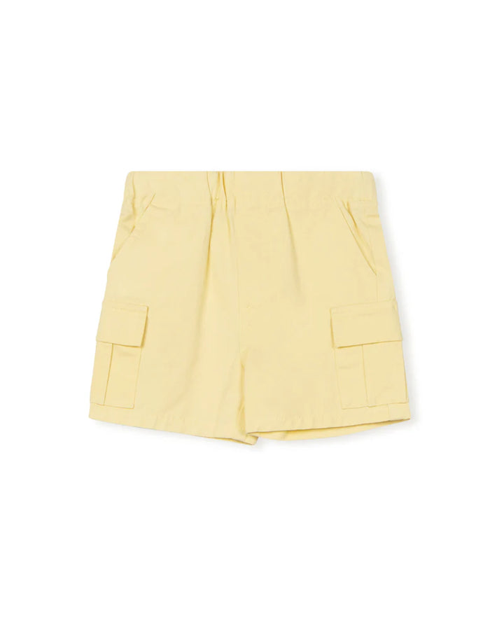 shorts pique with side pockets - yellow