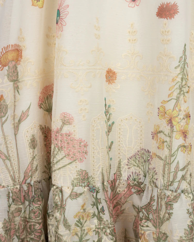 dress sleeveless flair floral eyelet - floral