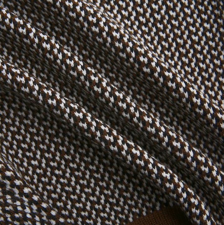 top l/s rye textured knit sweater - cognac