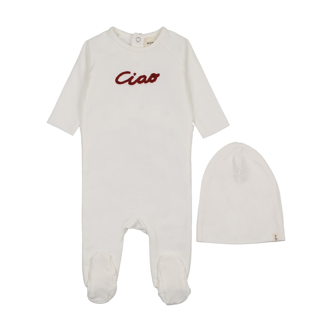 footie ciao word art with bonnet - wnter white/rosewood