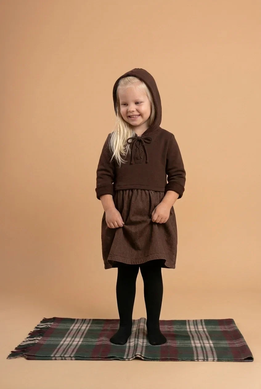 dress denim hooded sweatshirt - mocha