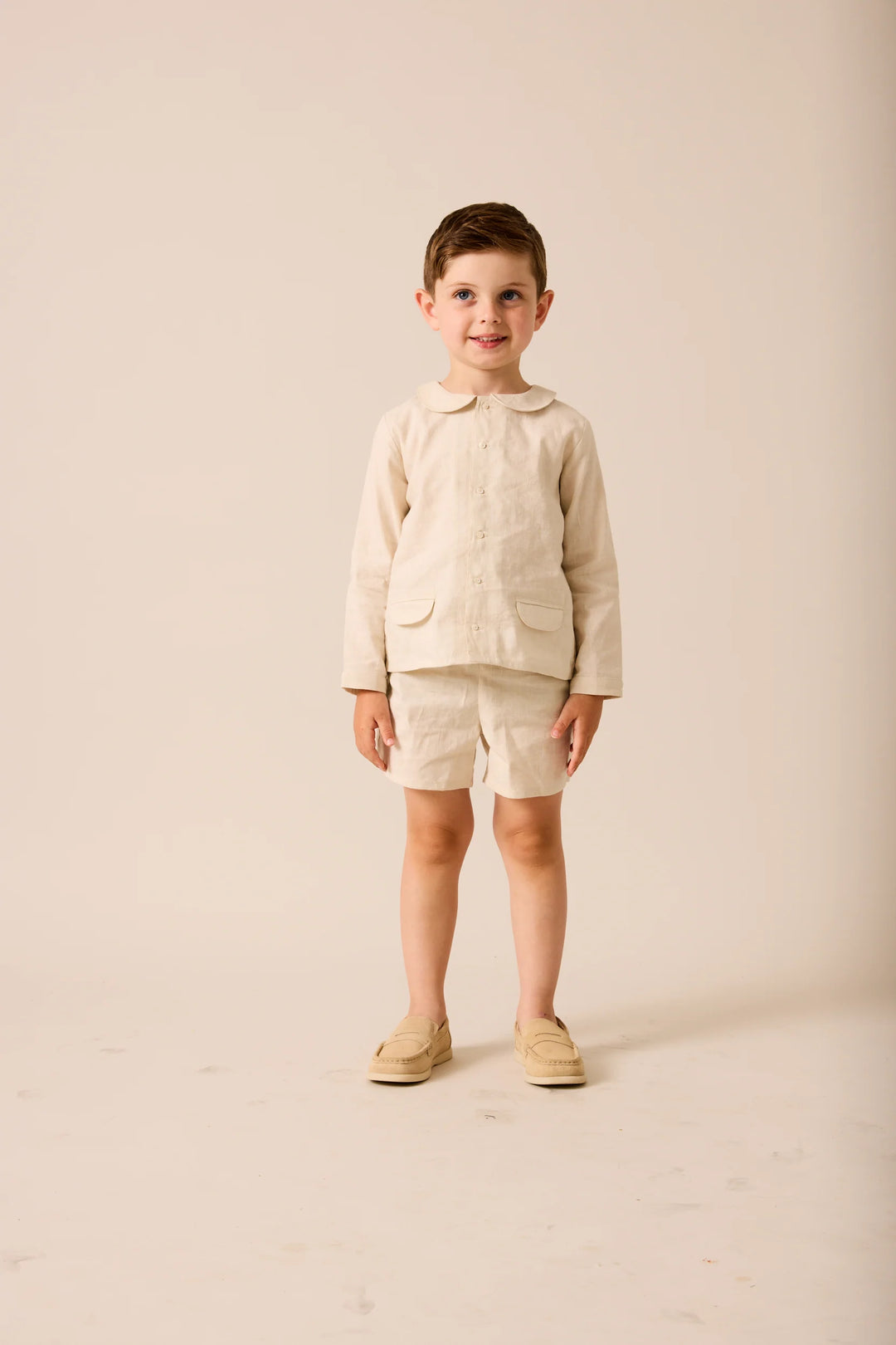 suit linen and shorts - camel