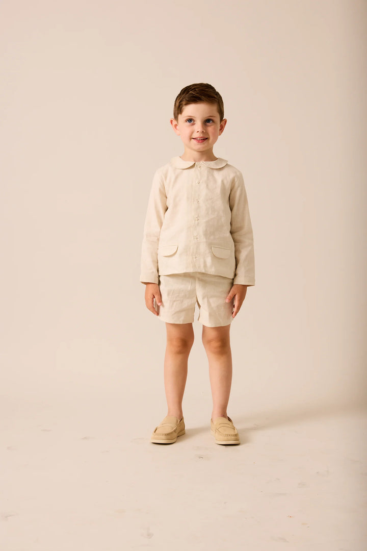 suit linen and shorts - camel