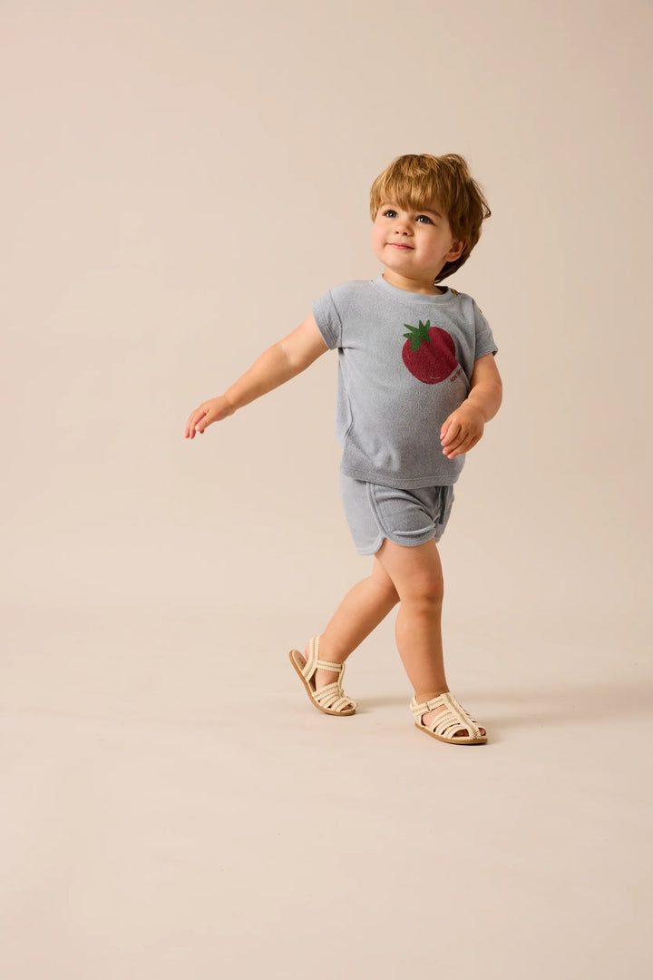 set outfit tomato tee and track shorts - blue
