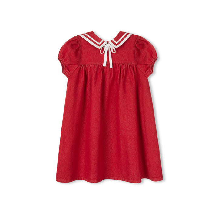 dress s/s high waisted sailor collared - red