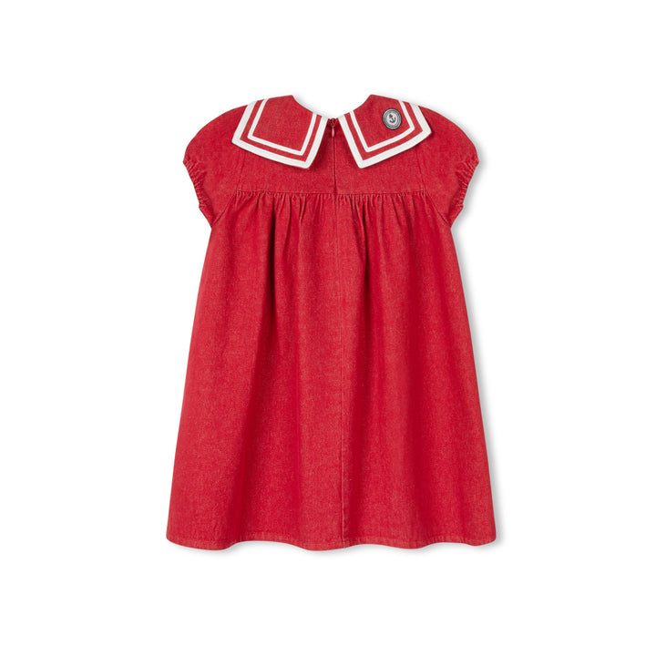 dress s/s high waisted sailor collared - red