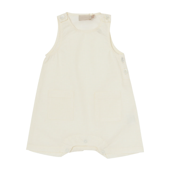 one piece micro checkered romper - sand-305