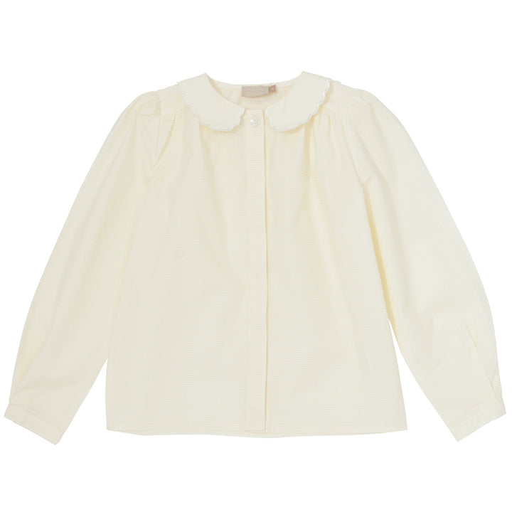 shirt l/s micro checkered blouse - sand-305