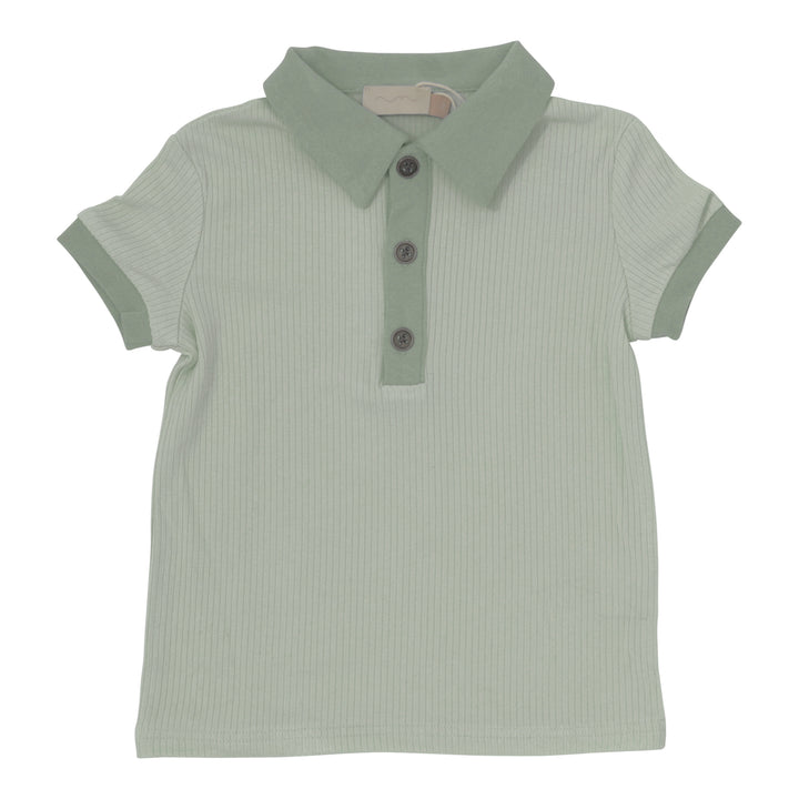 polo s/s ribbed color trim - mint green-104