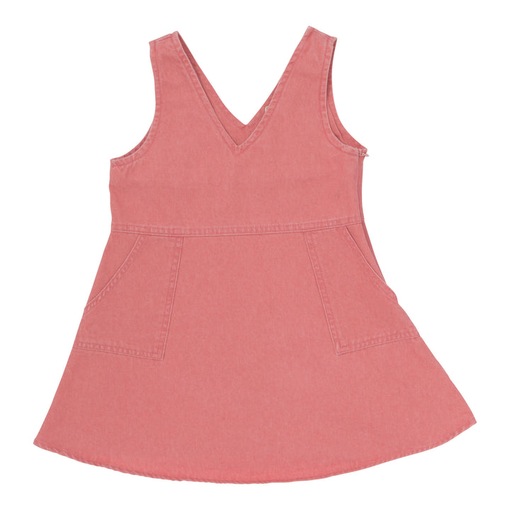 dress v cut denim jumper - blush-502