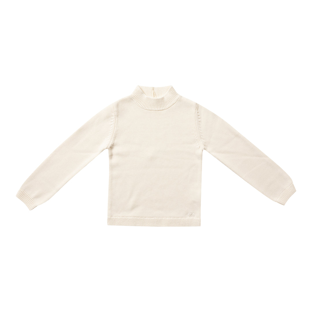 top l/s knit mockneck  - cream-97