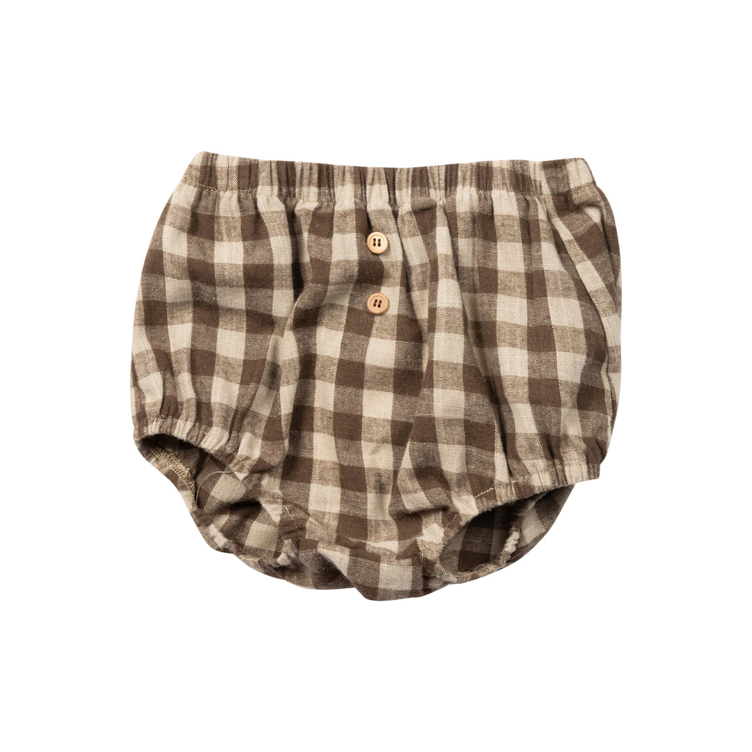 set outfit checkered collarless shirt and bloomers - earth-48