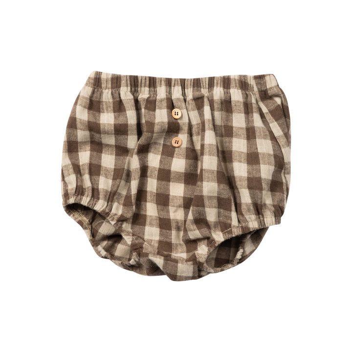 set outfit checkered collarless shirt and bloomers - earth-48