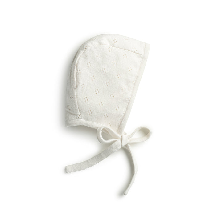 bonnet pointelle knit - natural white