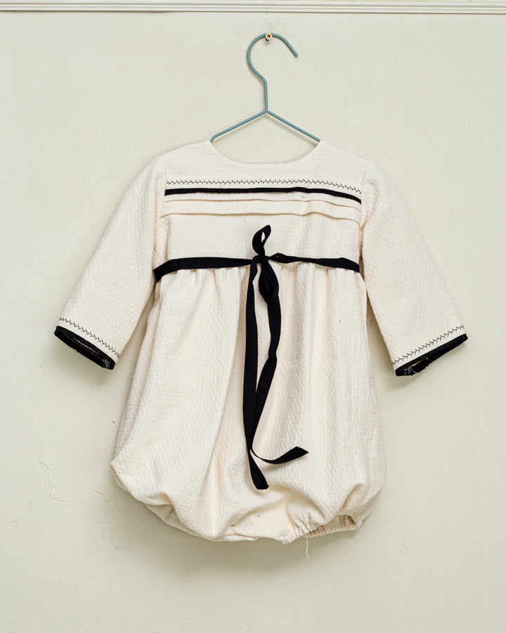 one piece high waisted quilted romper with waist tie - dolby