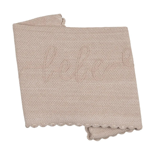 blanket scalloped melange bebe - taupe