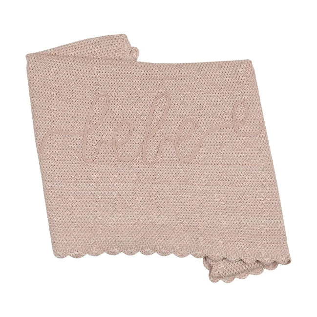 blanket scalloped melange bebe - rose