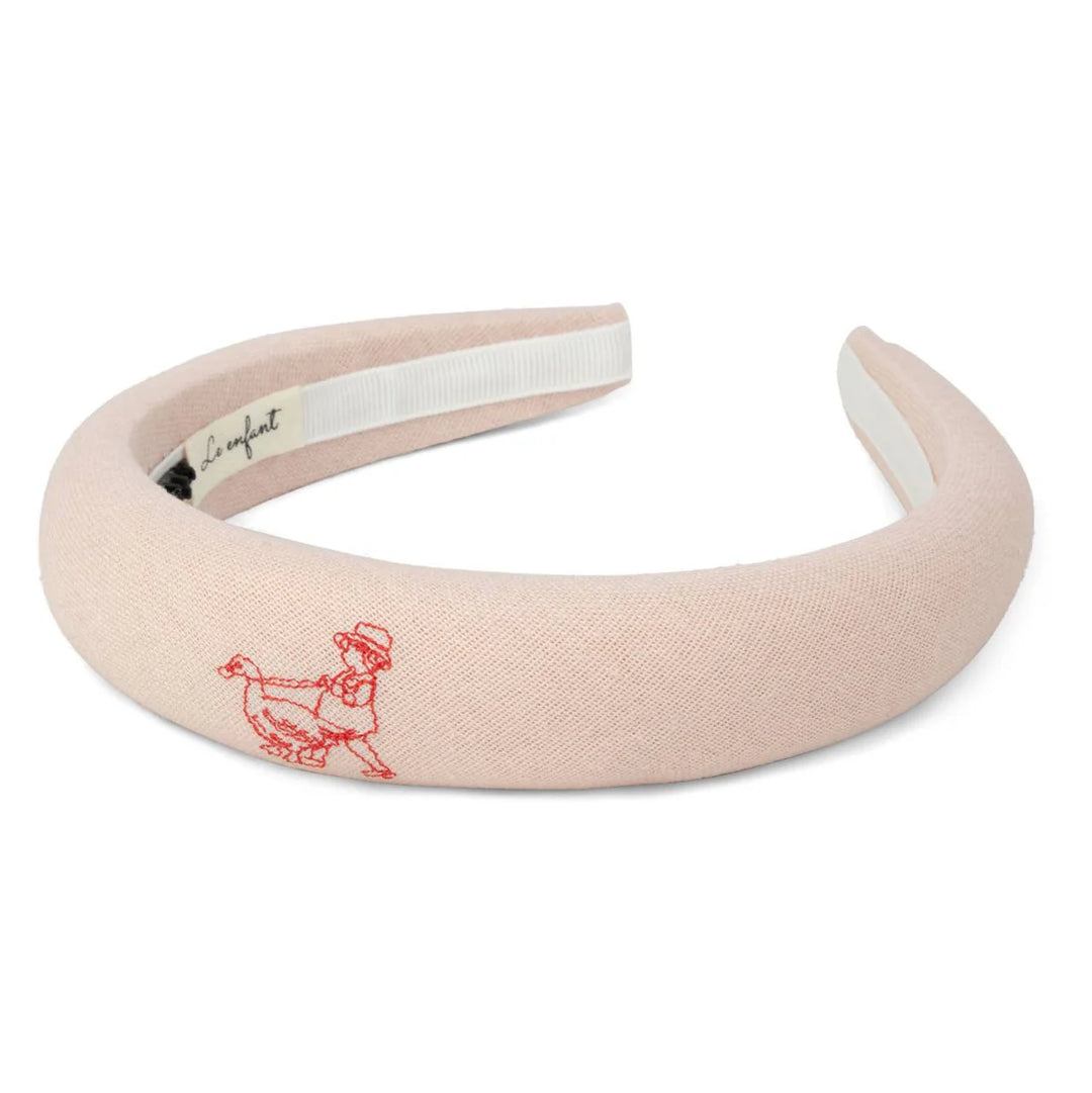 headband garden embroidered - pink