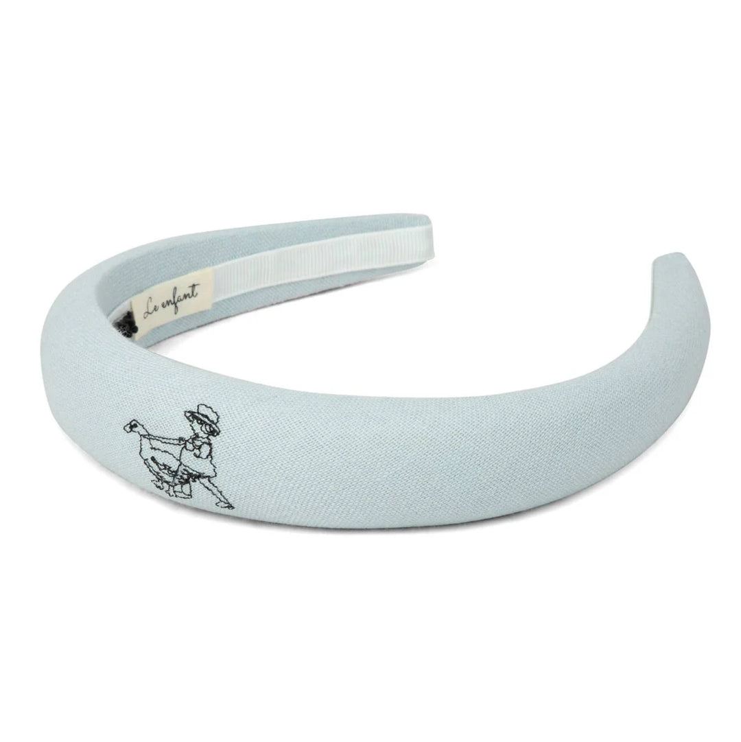 headband garden embroidered - light blue
