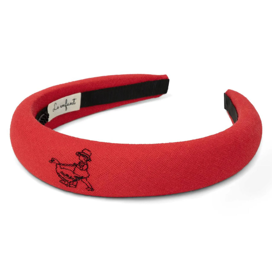 headband garden embroidered - red