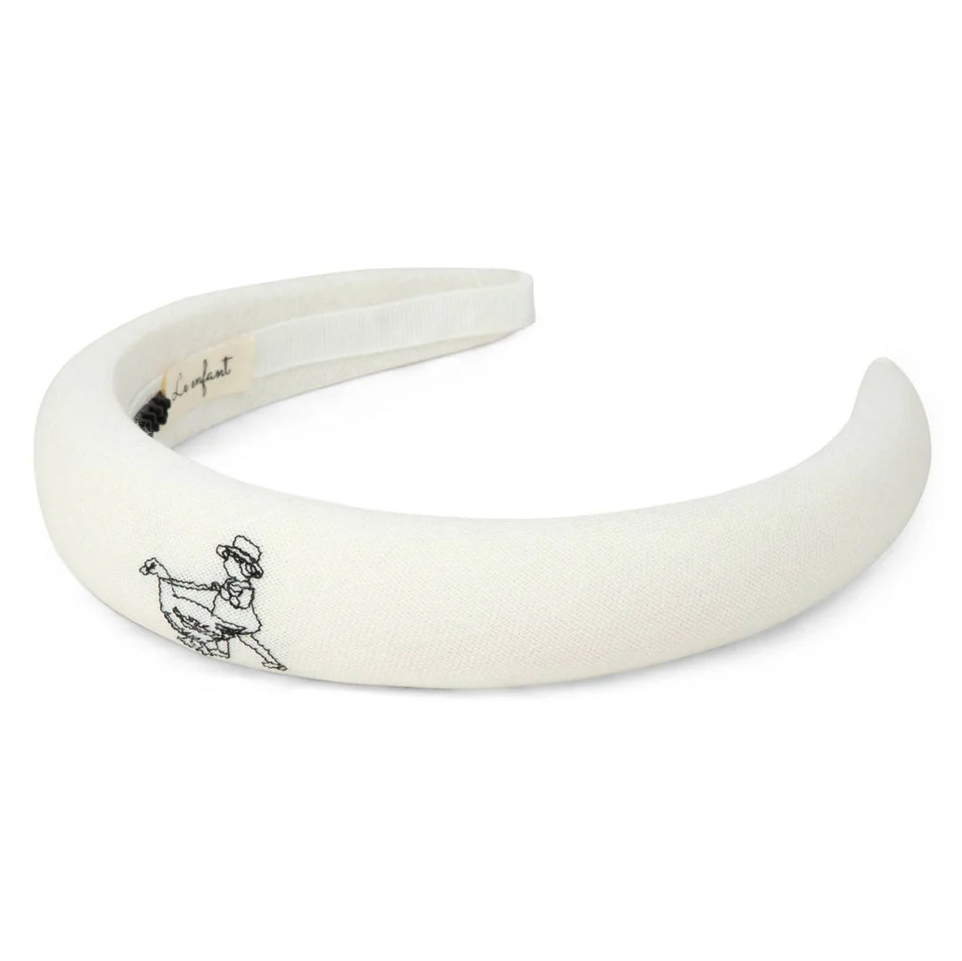 headband garden embroidered - white