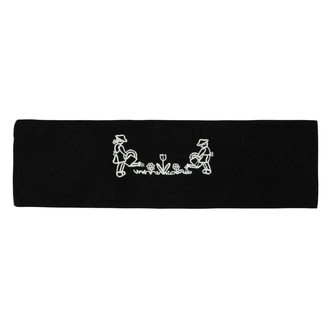 sweatband garden embroidered  - black