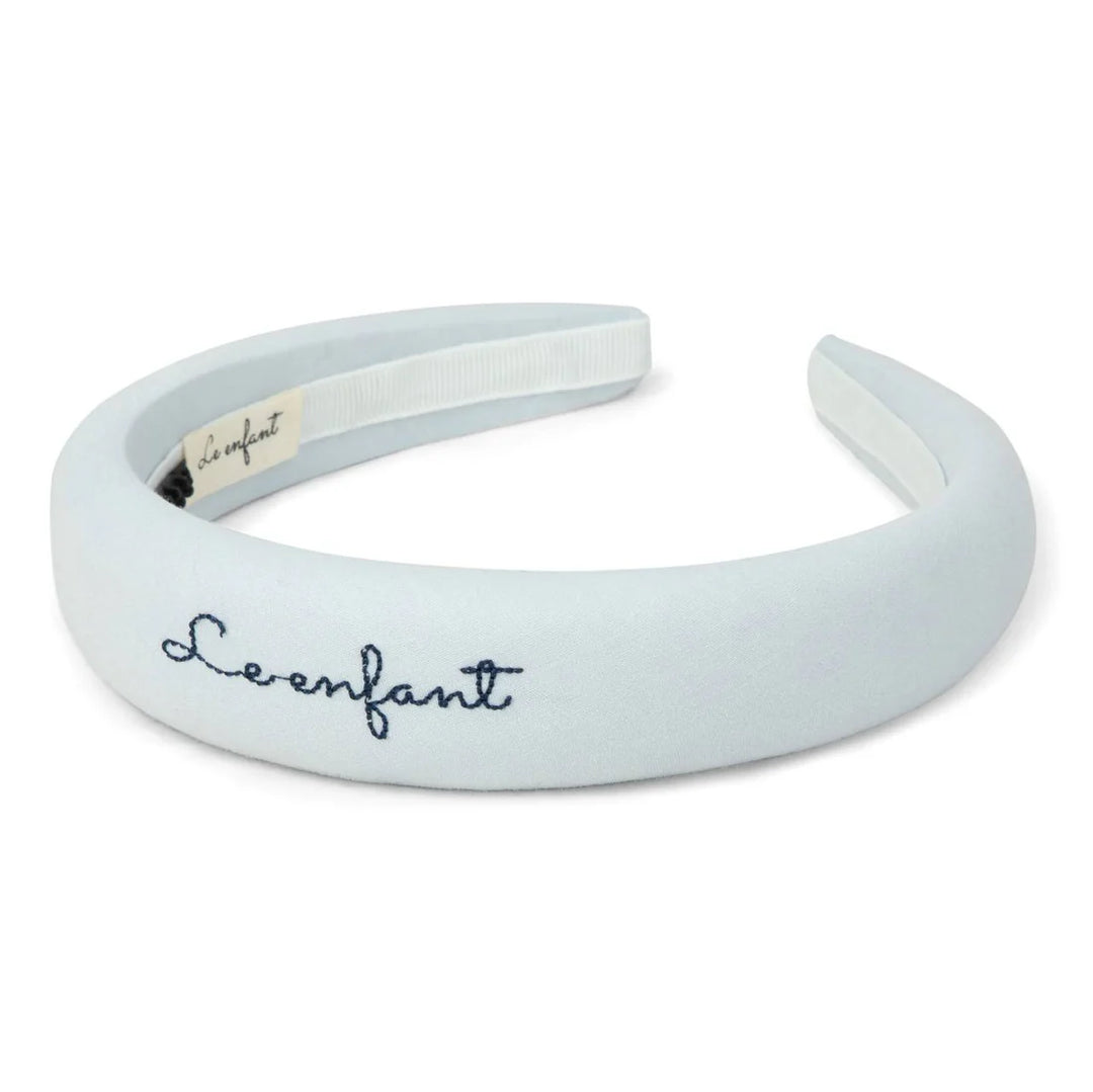 headband stitched logo round - light blue