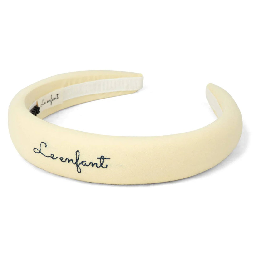 headband stitched logo round - yellow